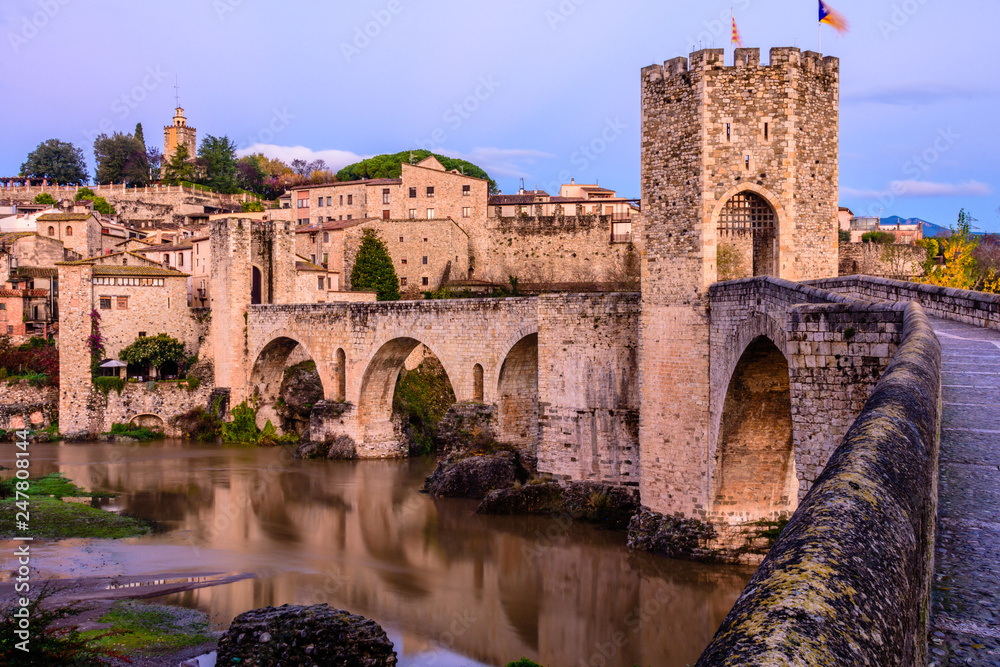 Medieval bridge of Besalu. (Catalonia, Spain)