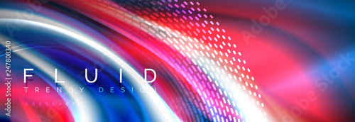 Fluid colors mixing glowing neon wave background, holographic texture