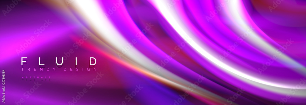 Fluid colors mixing glowing neon wave background, holographic texture Fluid colors mixing glowing neon wave background, holographic texture