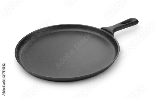 Round cast iron griddle pan