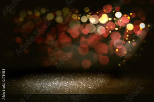 Red and yellow glitter boke...