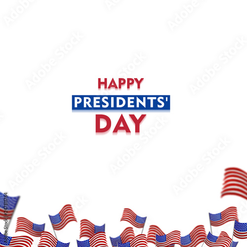 Happy Presidents day background, 3d american flag blur efect design