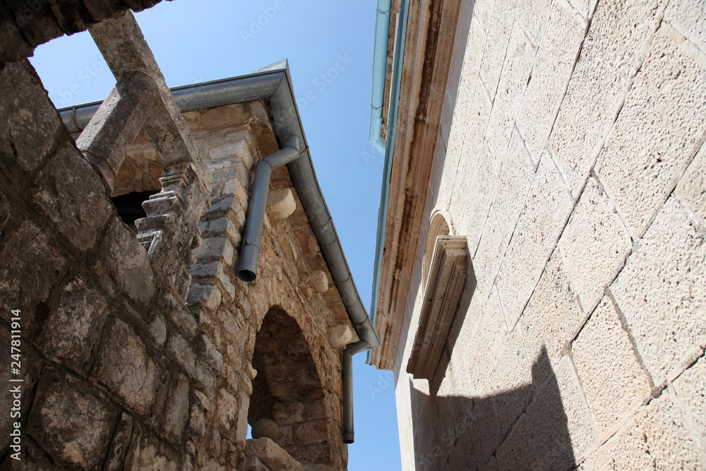 Fragment of Our Lady of the Rock church in Perast, Montenegro