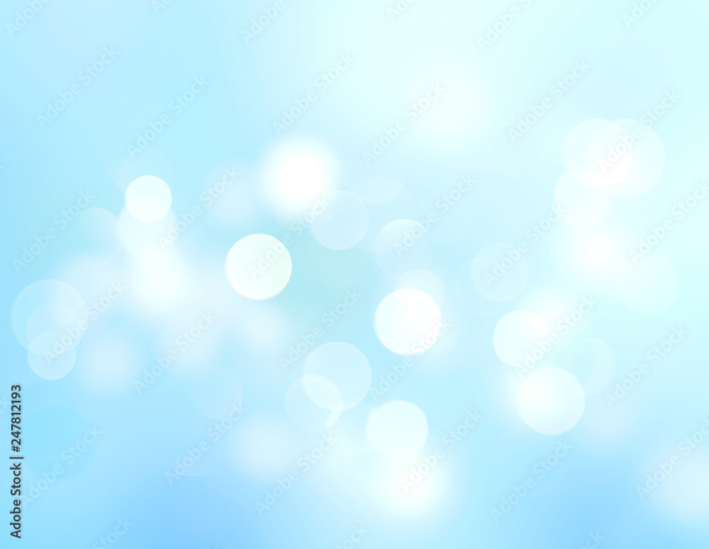 Blue blurred background.Abstract bokeh.