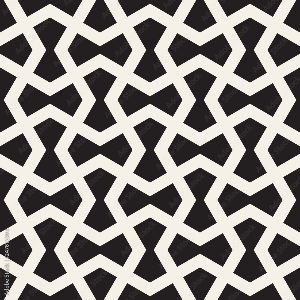 Vector seamless geometric pattern. Abstract bold lines lattice. Simple monochrome tiling shapes trellis. Vector seamless geometric pattern. Abstract bold lines lattice. Simple monochrome tiling shapes trellis.