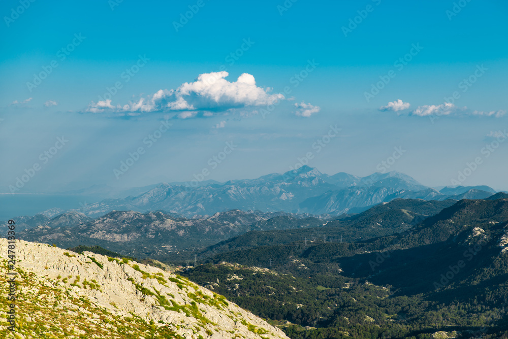 dinaric alps range view in summer time