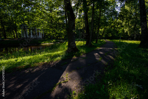 empty asphalt road outside city