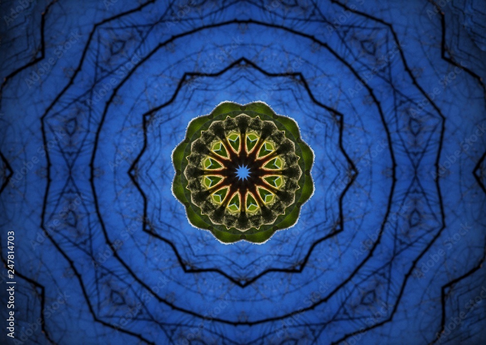 Mandala - green and blue circles 