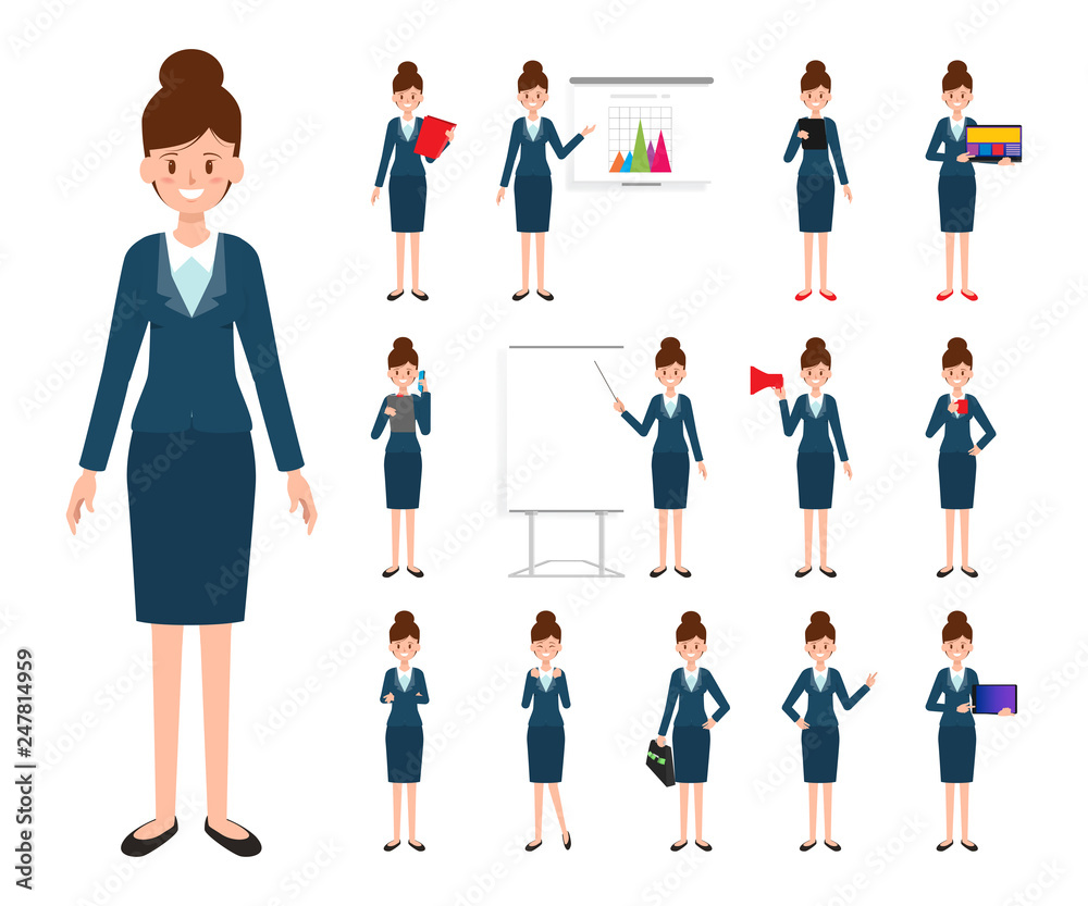 Business Woman character in job.