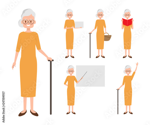 Older people woman character.