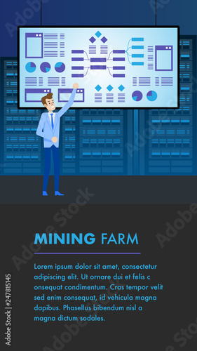 Blockchain Mining Farm. Crypto Coin Analysis