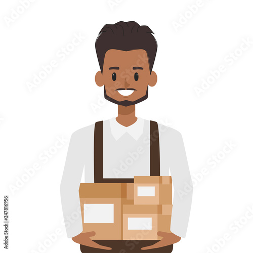 Staff man to deliver goods product. Customer service from store.