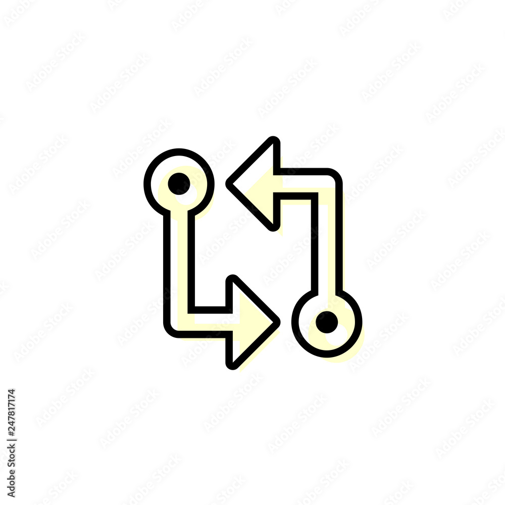 Two straight arrows vector illustration Two straight arrows vector illustration