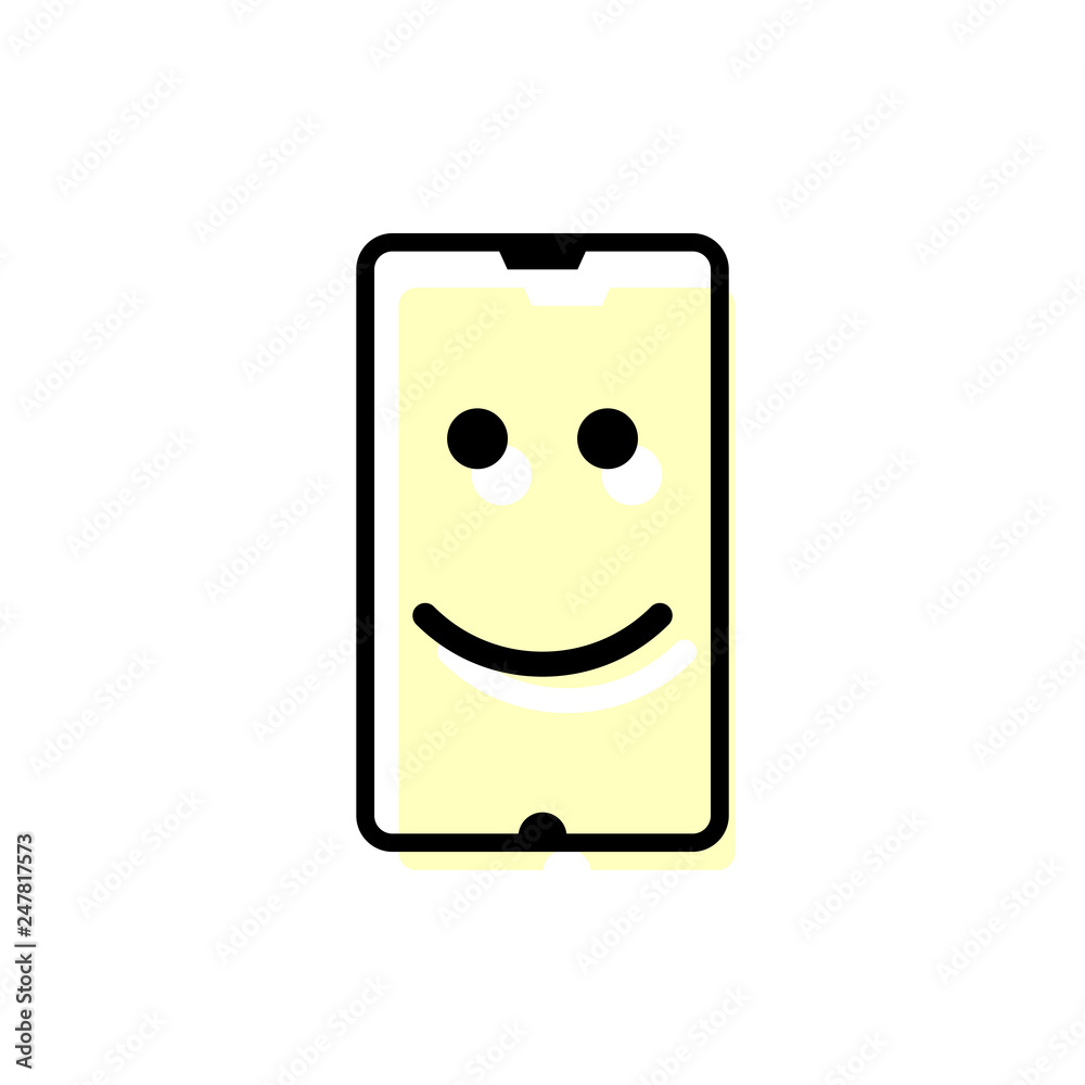 Smartphone with-a-smile vector illustration