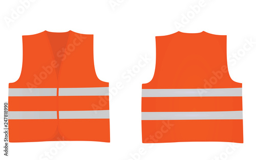 Orange  safety vest. vector illustration