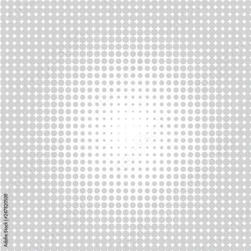 The background of raster semitone of grey dots on the white for text, banner, poster, label, sticker, layout.