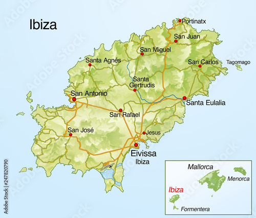 Landkarte von Ibiza photo