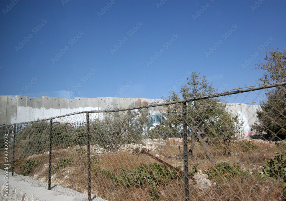Fototapeta premium Israeli separation wall in the West Bank town of Bethlehem