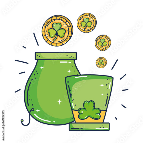 cute leprechaun hat with clovers coins