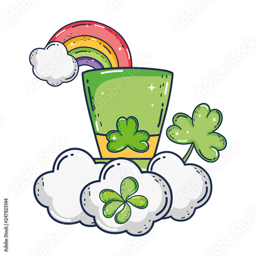 cute leprechaun hat with clovers