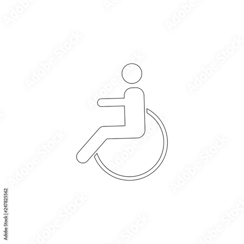 disabled man. flat vector icon