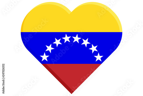 Corazón con bandera de Venezuela.