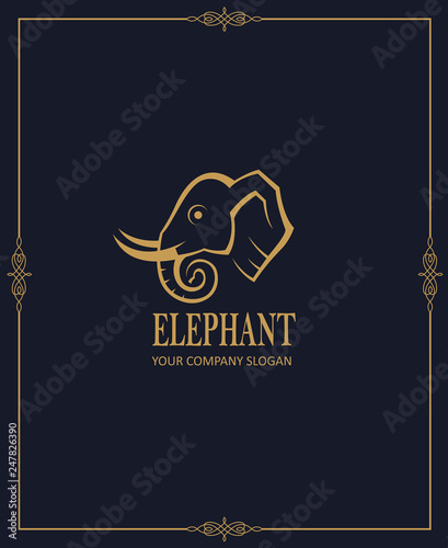 abstract elephant icon isolated on dark background