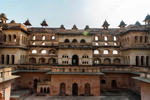 View of Jahangir Mahal or Raja Palace inside Orchha Fort Complex
