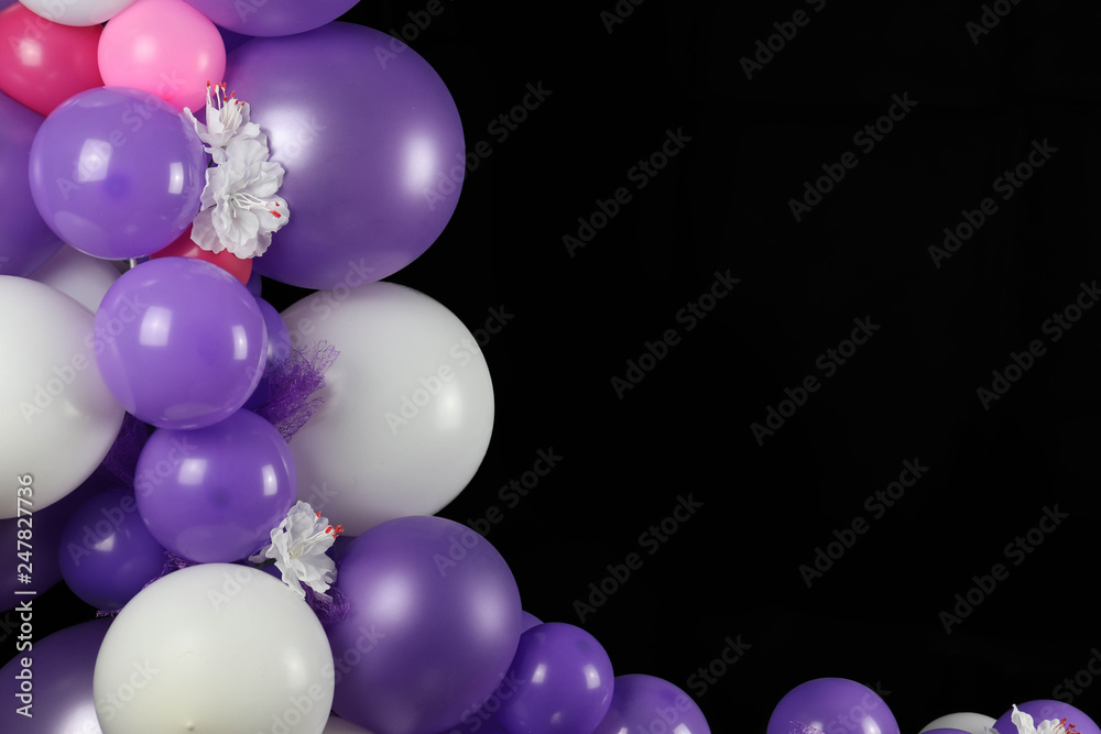 Balloons mit schwarzem Hintergrund - lila rosa pink - hintergrund für Geburtstag, Hochzeit, Babyparty, Feste und Veranstaltungen Balloons mit schwarzem Hintergrund - lila rosa pink - hintergrund für Geburtstag, Hochzeit, Babyparty, Feste und Veranstaltungen