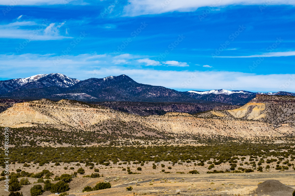 The view towards Mount Taylor from Cubero in New Mexico, USA The view towards Mount Taylor from Cubero in New Mexico, USA