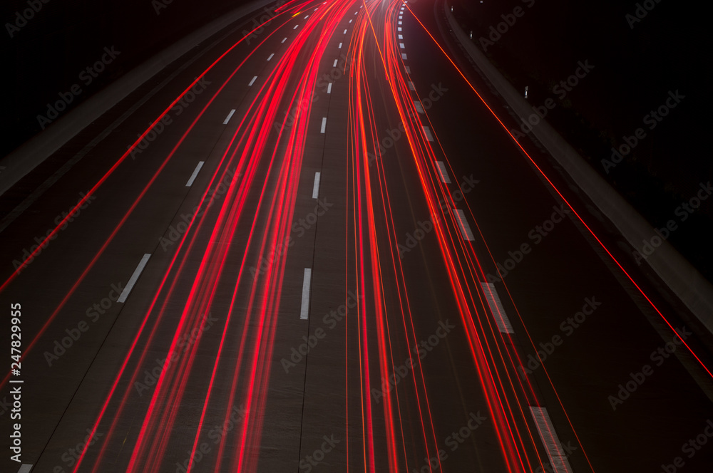 German Autobahn Highway Moving Cars