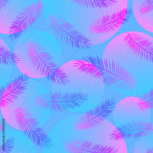 Purple and blue palm pattern