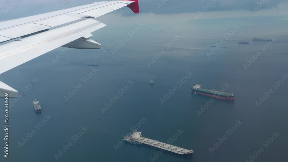 Aerial view from descending airplane Aerial view from descending airplane