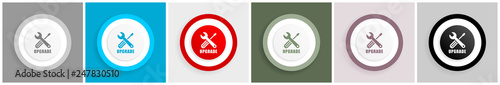 Upgrade icon set, vector illustrations in 6 options for web design and mobile applications