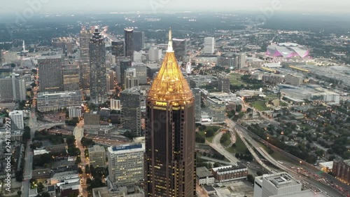 Aerial View Atlanta Evening and Nighttime Skyline VIews
