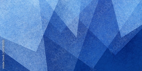 Background of dark blue colors with white texture in abstract geometric pattern of triangles and squares in angles, modern abstract blue background design