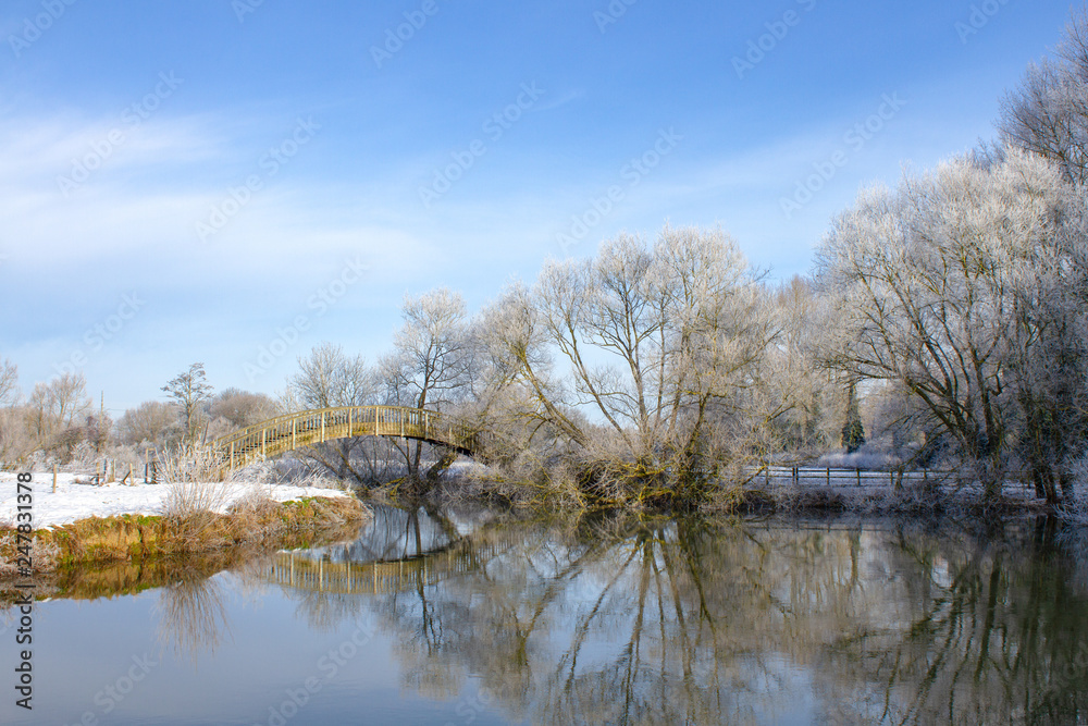 Winter Scene over the River Thames at Buscot, Oxfordshire