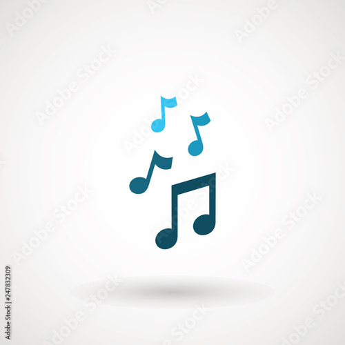 Music note icon in trendy flat style isolated on background. Music note icon page symbol for your web site design logo, app, UI. Vector illustration, EPS10. - Vector.