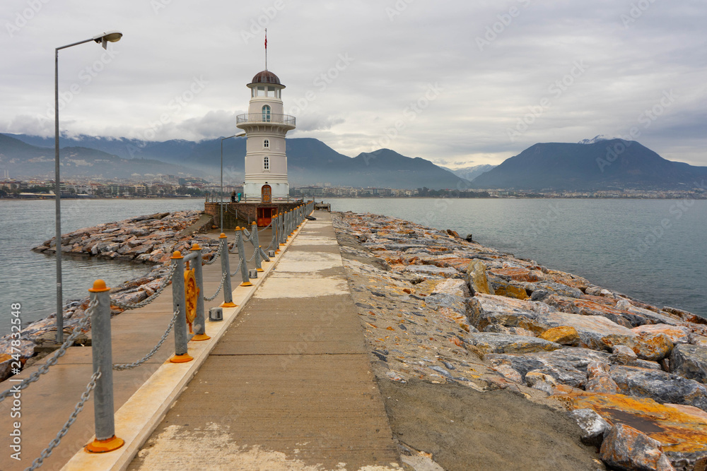 The old Lighthouse on a seawall