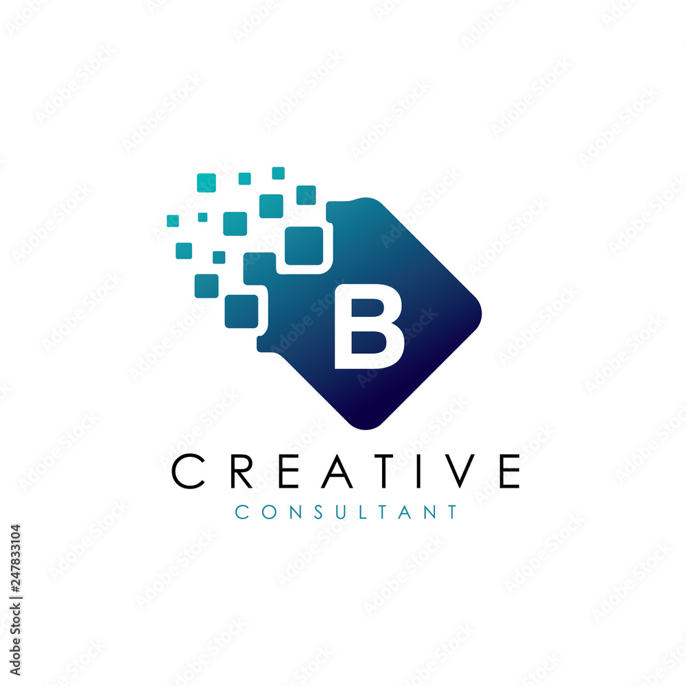 Data Digital B Letter Logo