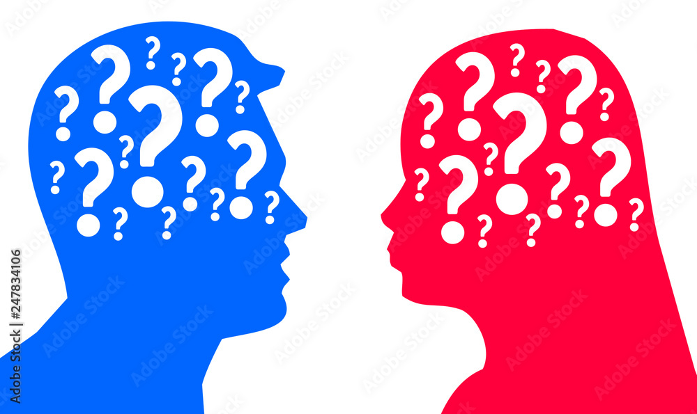 Man woman doubts Man woman doubts
