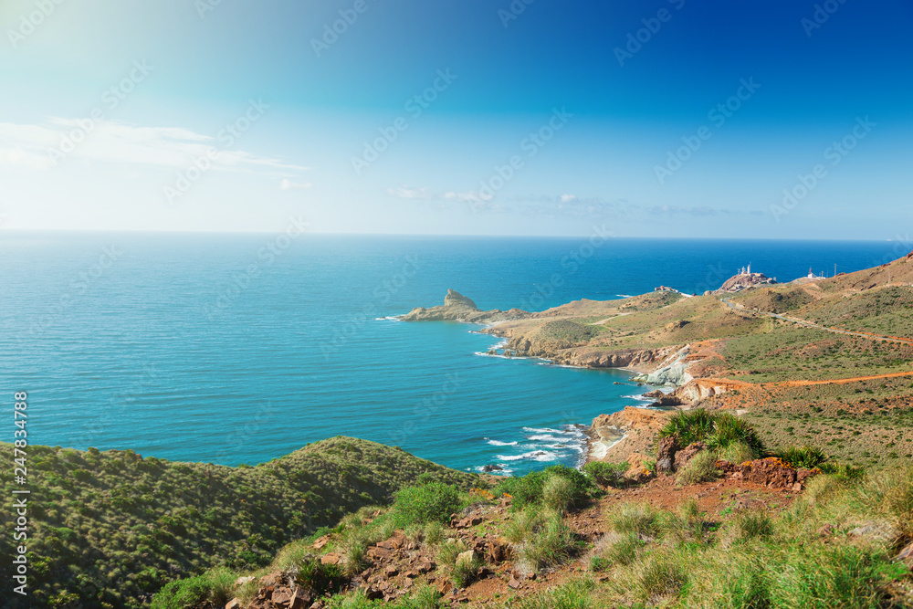 Rocky coast of Spain, natural Park of Cabo de Gato