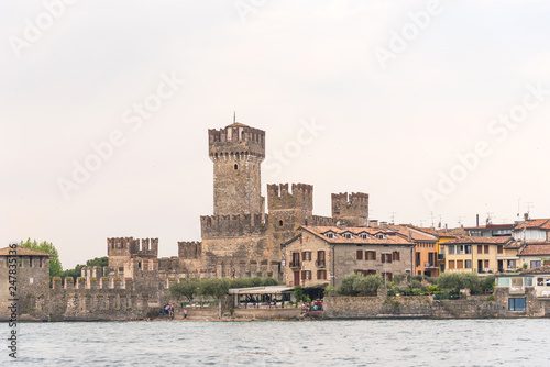 Medieval castle Scaliger in Sirmione on lake Garda. Italy.