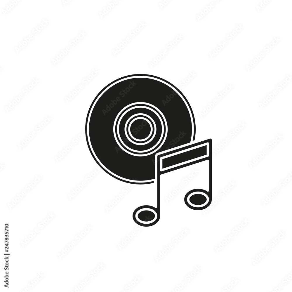 music note dvd button - media or music player - multimedia icon music note dvd button - media or music player - multimedia icon