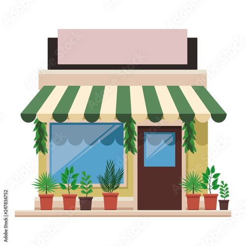 store shopping front cartoon