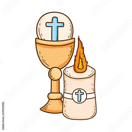 sacred chalice religious with candle