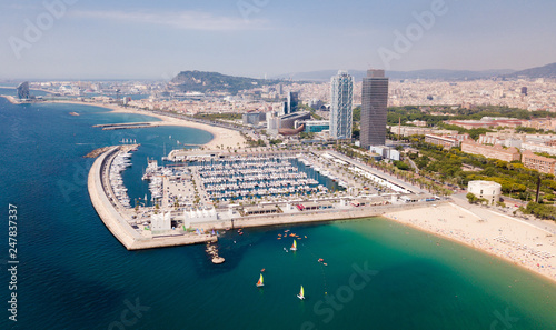 View on picturesque seaside of Barcelona in the Spain
