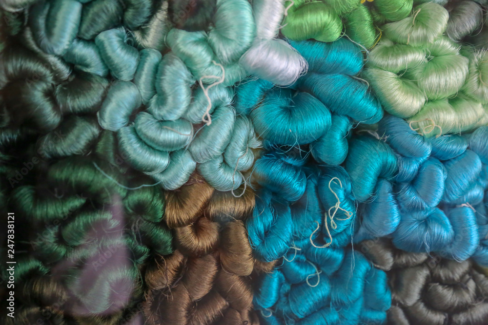 Obraz premium silk yarns are waiting to be knit