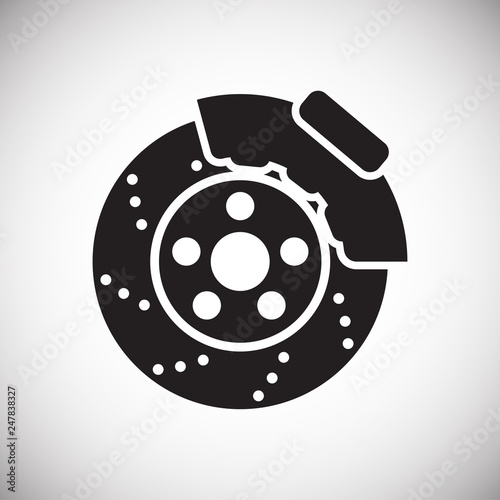 Car brake disc icon on white background for graphic and web design, Modern simple vector sign. Internet concept. Trendy symbol for website design web button or mobile app