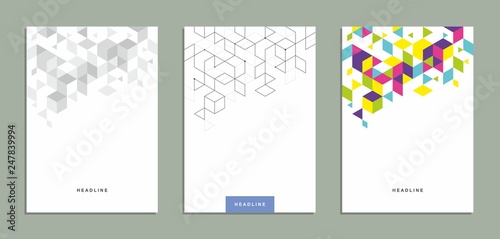 Abstract geometric technological flyer, brochure, corporate identity.